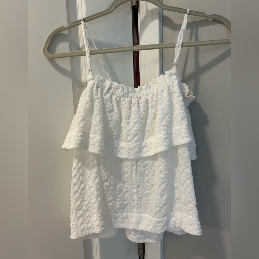 Lilly Pulitzer White Textured Shell Tank Top - Picture 3 of 6